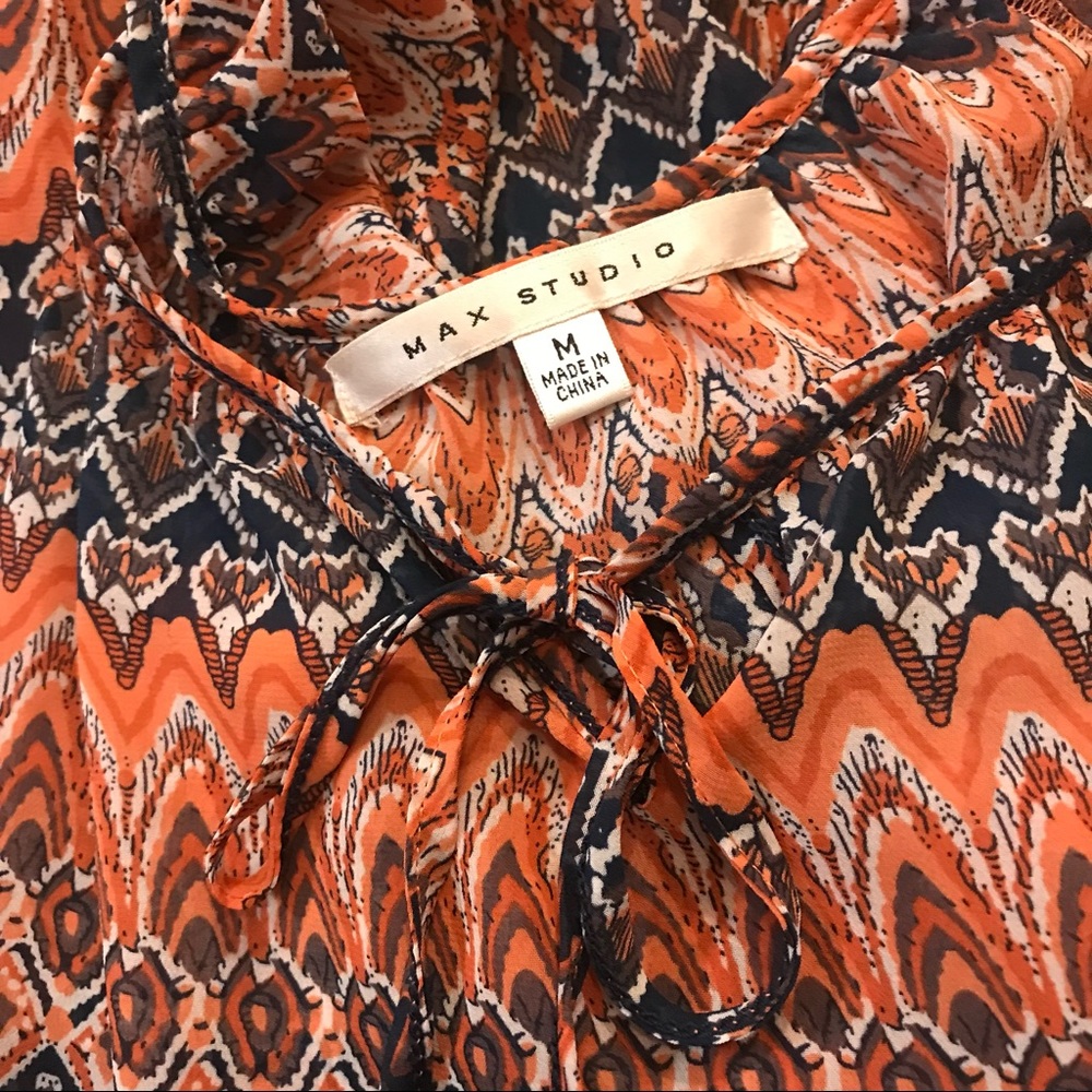 MAX STUDIO Women’s “Boho” Peasant Top Blouse Size Medium - Picture 2 of 8